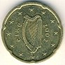 Euro - 20 Euro Cent - Ireland - 2002 - Aluminum-Bronze - KM# 36 - Obv: Harp Rev: Denomination and map - 0